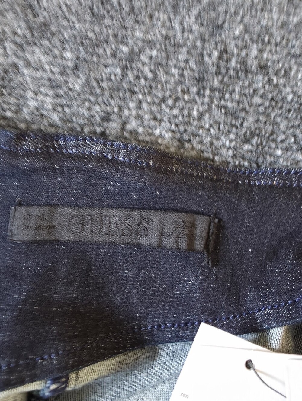 GUESS Y2K Julianne Skirt Size 27 Dark Guitar Denim Ruffle HEM Organic Cotton NWT - Picture 9 of 9